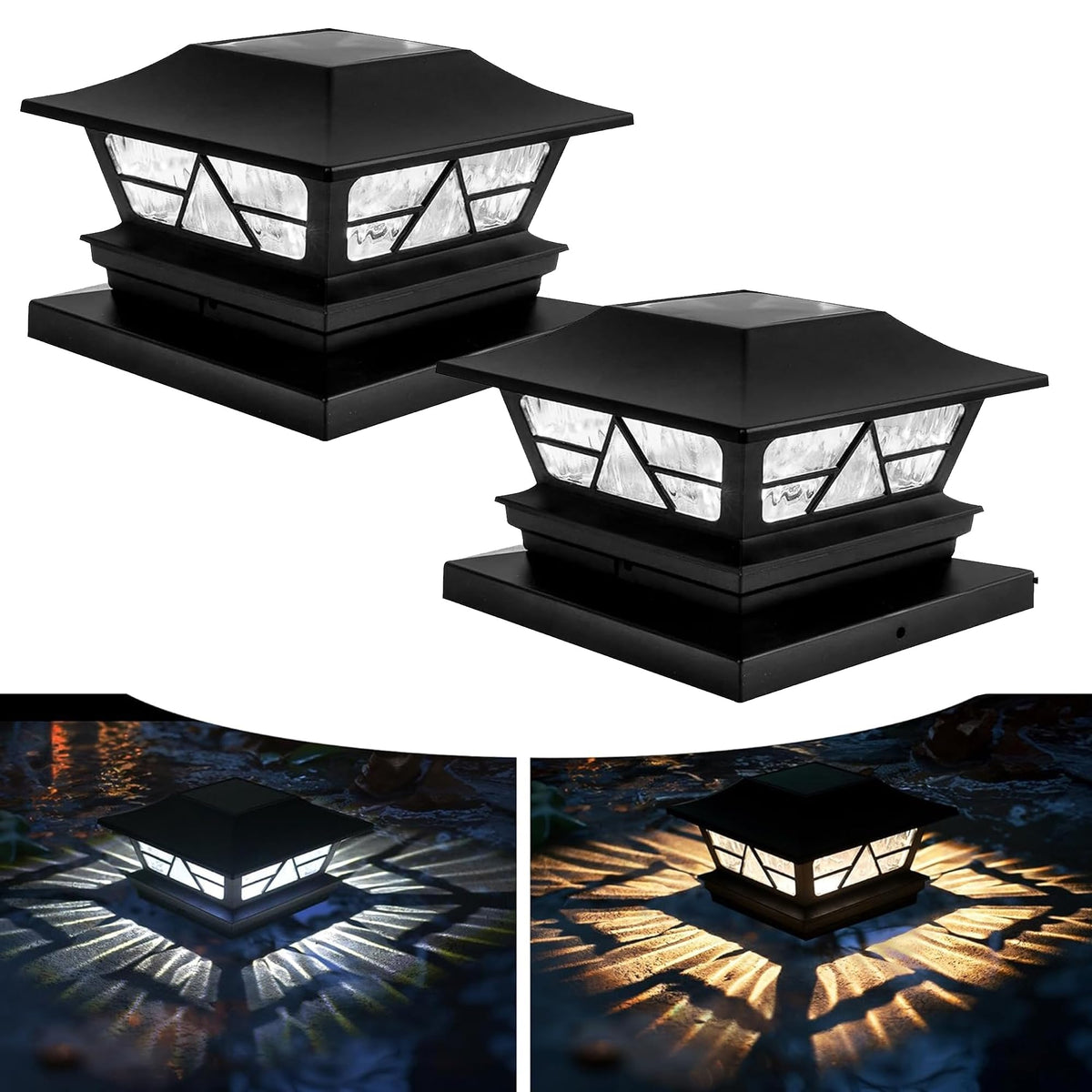 TW SHINE solar post cap light installation on a 6x6 post for enhanced dusk visibility