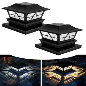 TW SHINE solar post cap light installation on a 6x6 post for enhanced dusk visibility