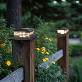 TW SHINE garden path glow from solar post cap light enhances safety.