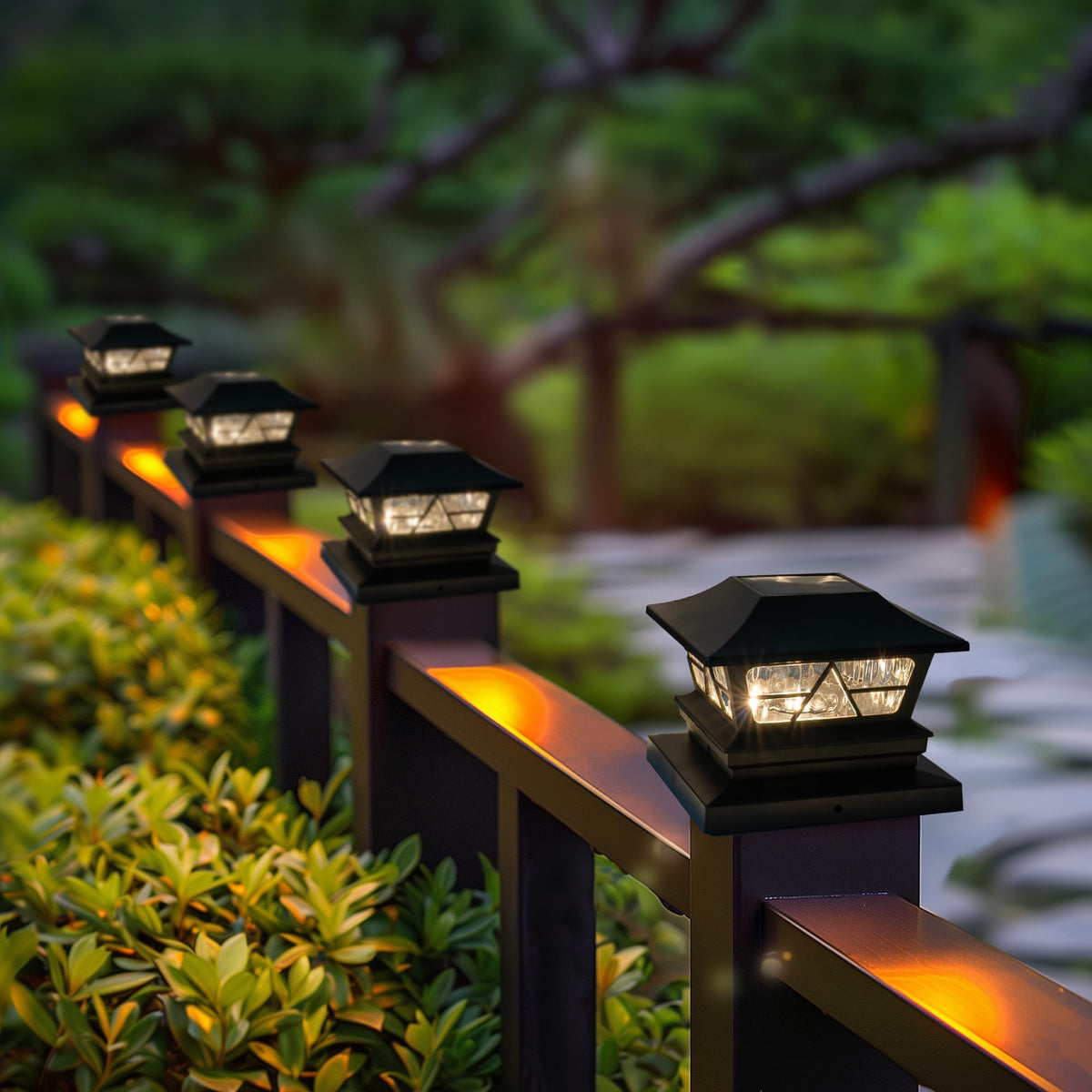 TW SHINE IP65 waterproof solar post cap light for all-weather use