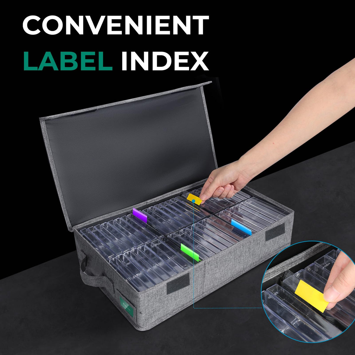 Twavetre organizer holds up to 48 cassette cases for expansive collections.