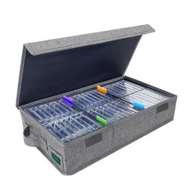 Twavetre cassette tape storage box with lids keeps tapes organized and accessible.