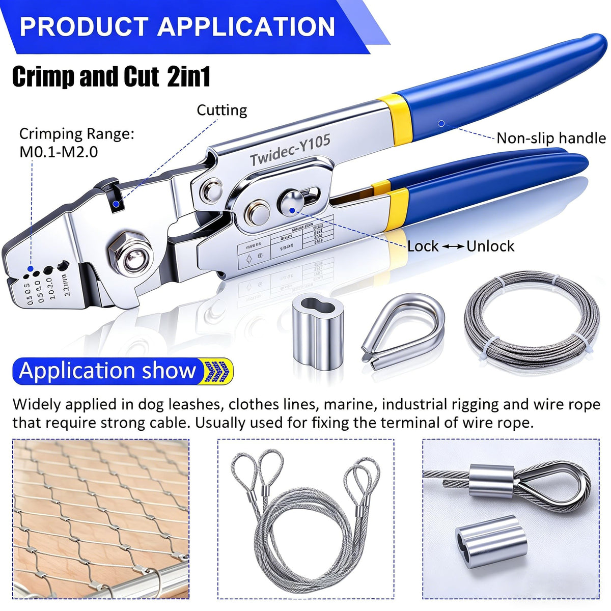 Twidec aluminum ferrules 160pcs for durable, secure rope connections.