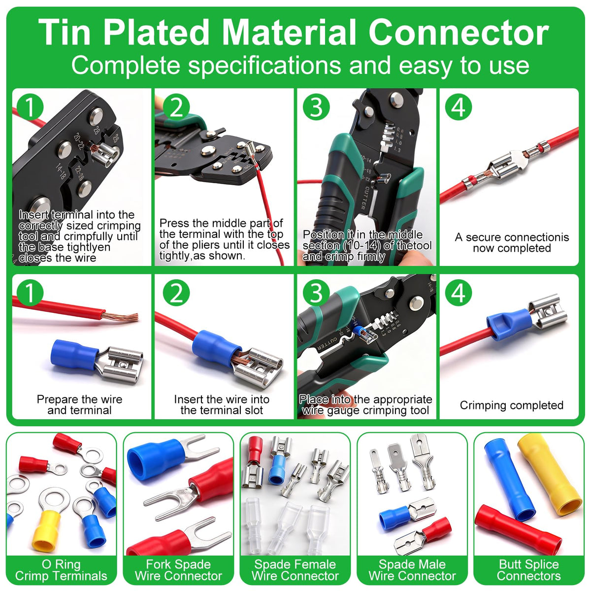 Twidec bullet and ring terminals set for versatile connections