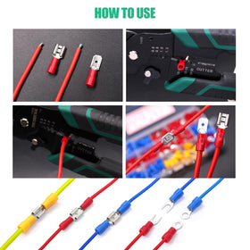 Twidec color-coded red blue yellow connectors with size guidance.