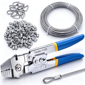 Twidec wire rope crimping tool with 2.2mm swage capability for precise work.
