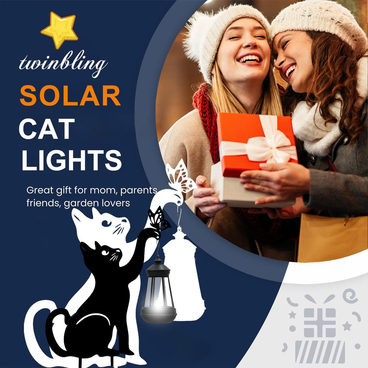 Twinbling metal cat garden ornament adds sturdy weatherproof charm to lawns.