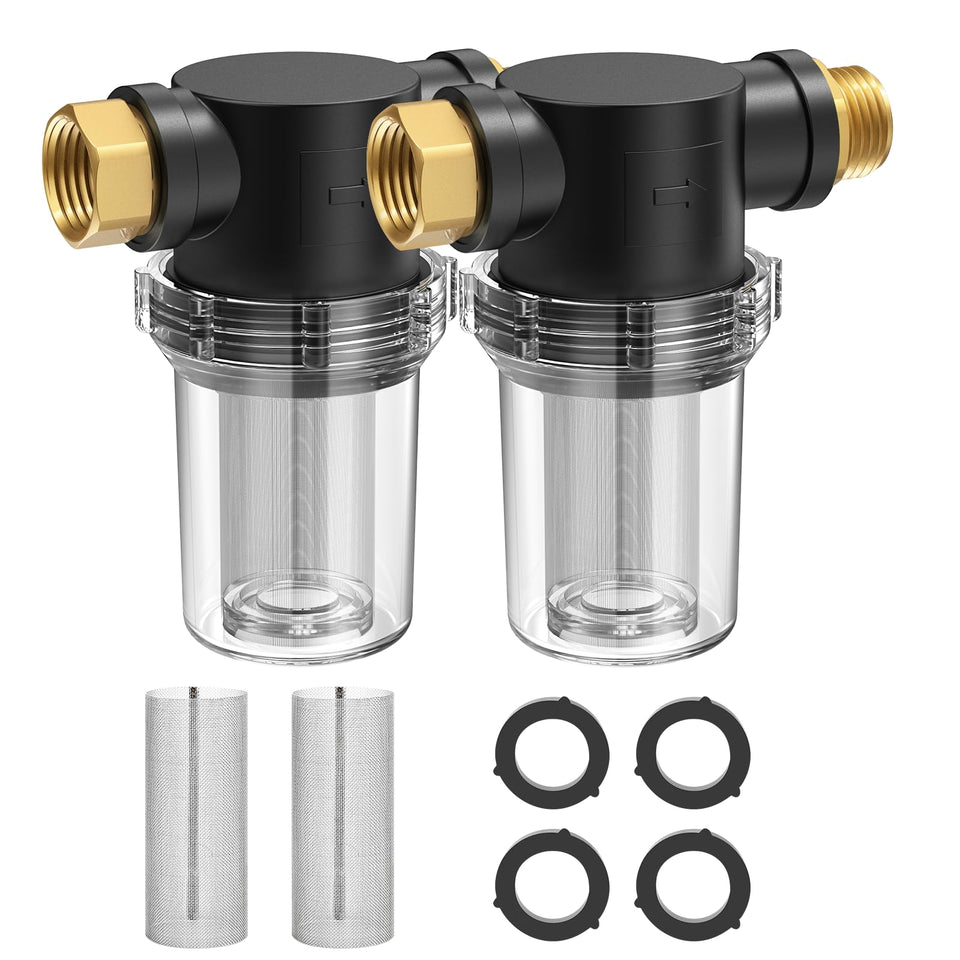 Twinkle Star hose filter assembly inline filtration for cleaner water before use.