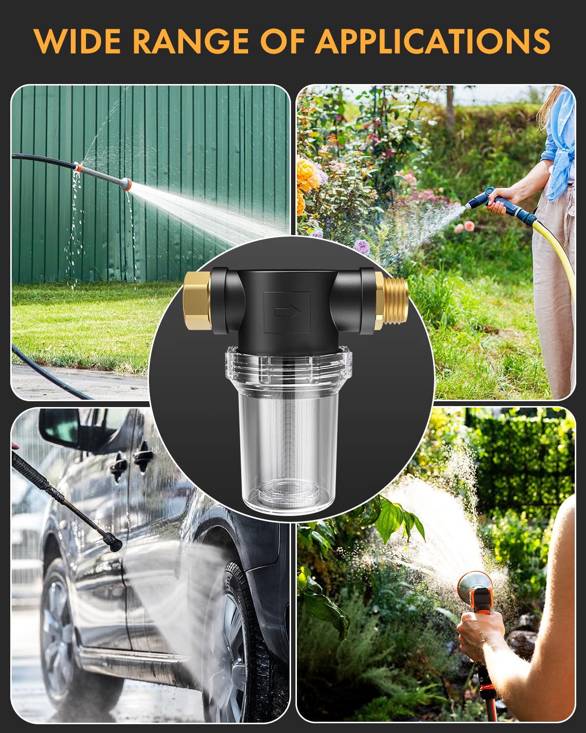 Twinkle Star inline connection for pressure washers and outdoor faucets