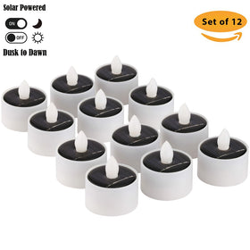 TWINKVILLA 12-pack solar tea light dusk-to-dawn-sensor for effortless evening lighting