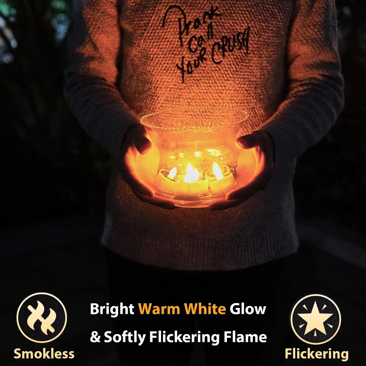 TWINKVILLA solar tea light patio-decor-solution with safe candle-like glow