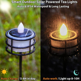 TWINKVILLA solar tea light waterproof-ip54 for year-round patio use