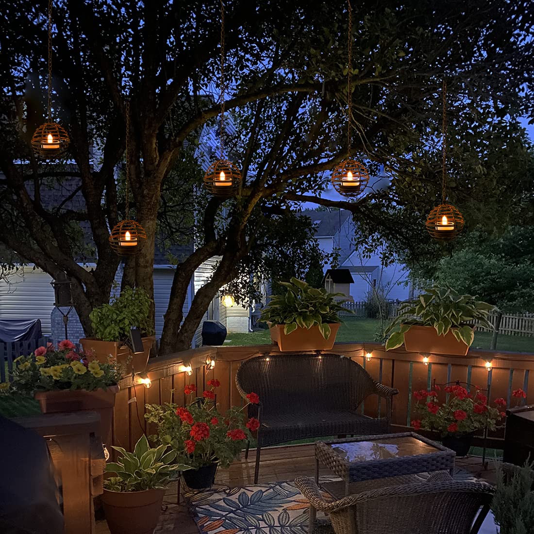 TWINKVILLA backyard patio garden lighting powered by solar energy