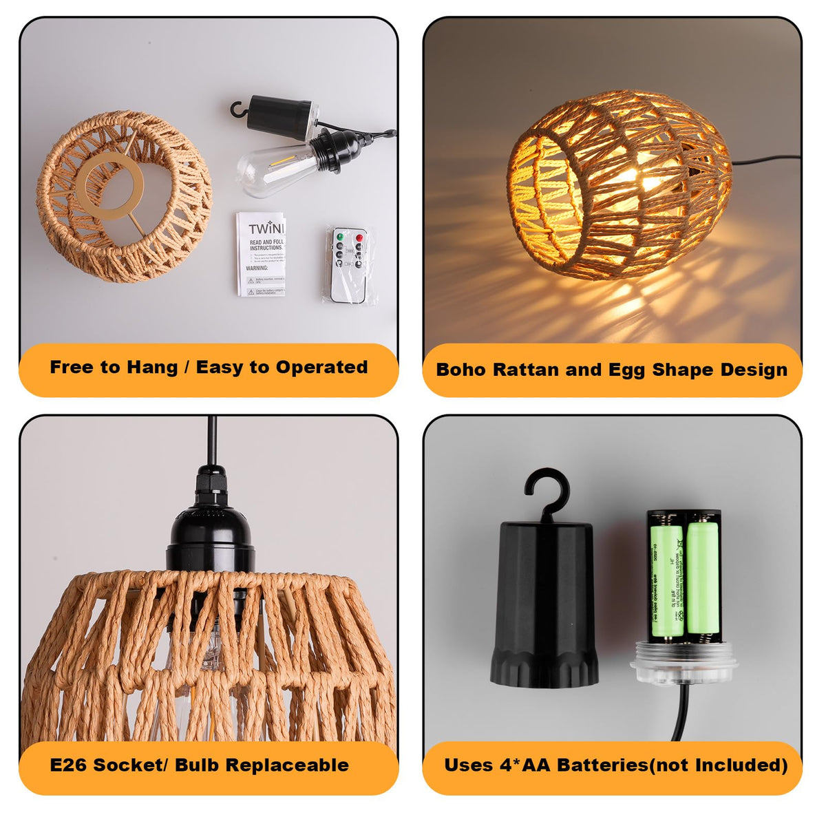 TWINKVILLA customizable brightness and timer offer versatile mood lighting options.