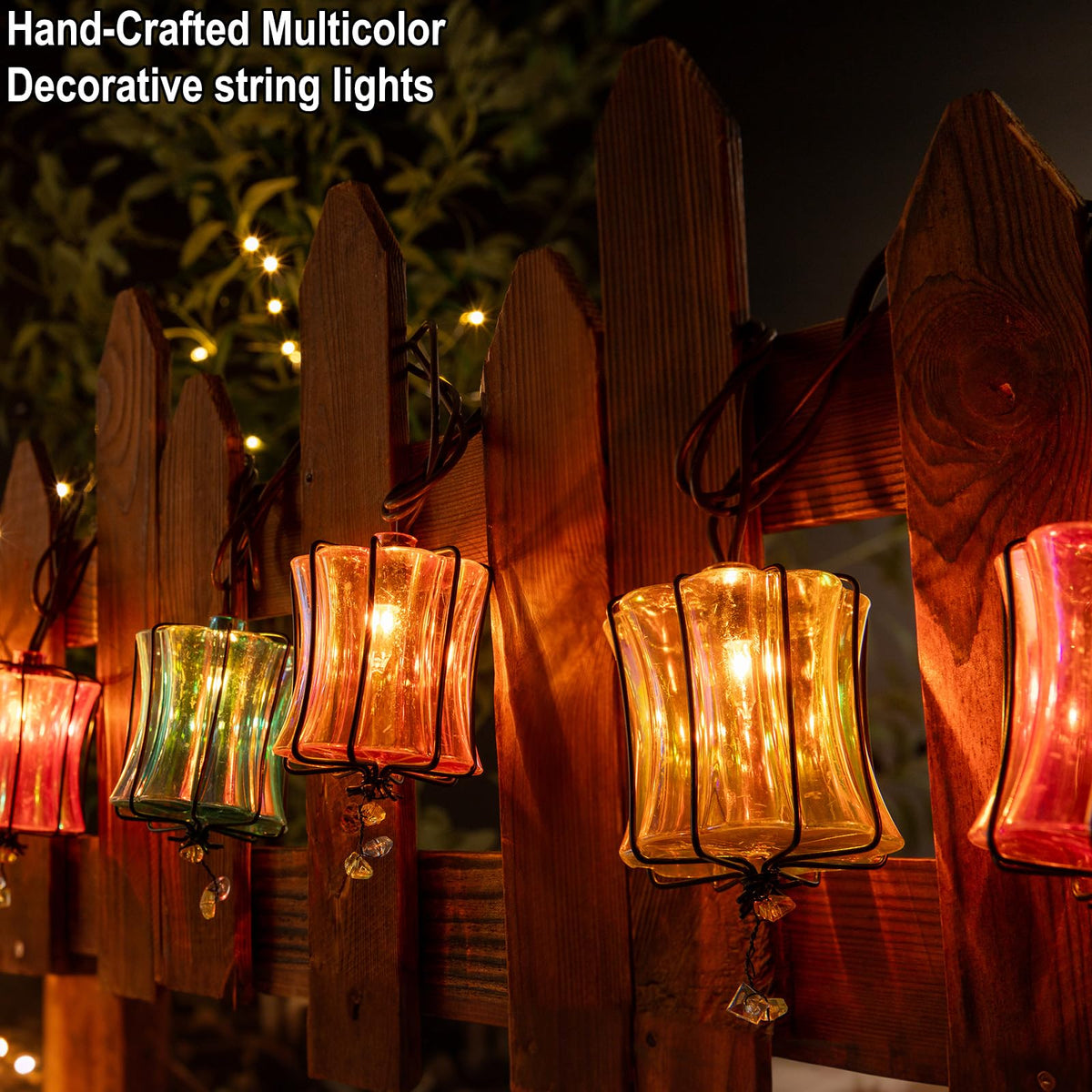TWINKVILLA multicolor lantern covers create whimsical ambience for outdoor spaces.