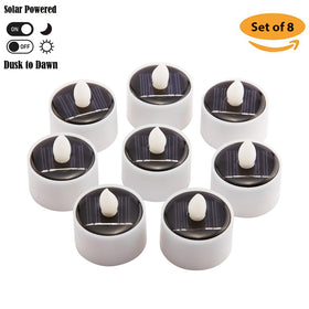 TWINKVILLA Solar Tea Light flickering amber glow for safe decor.