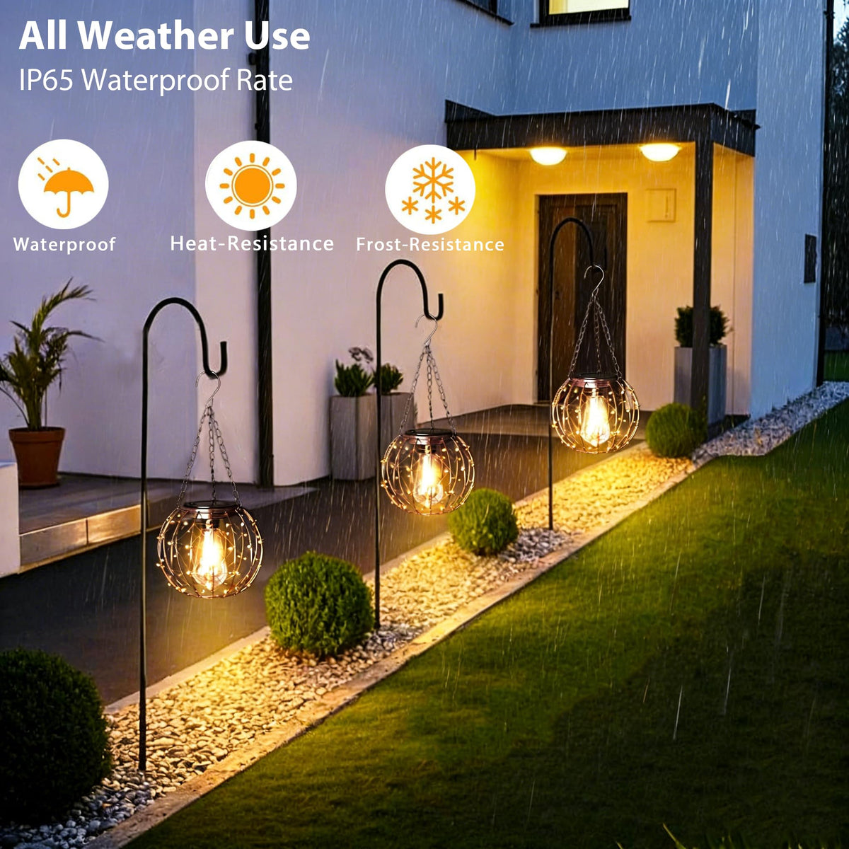 TWINKVILLA patio garden pathway illumination enhances safety and ambiance after dark.