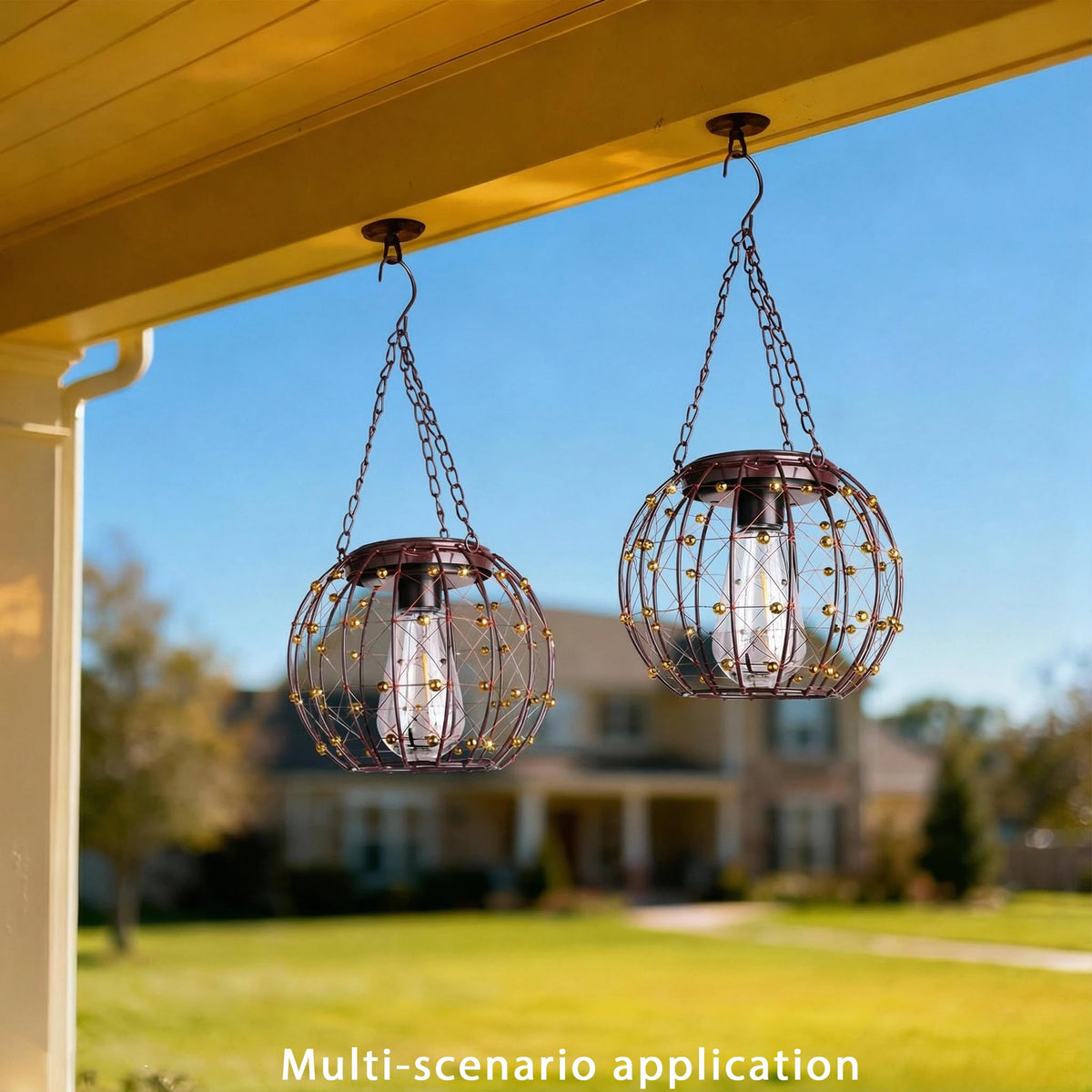 TWINKVILLA tree yard wall decor lantern highlights landscaping with soft glow.
