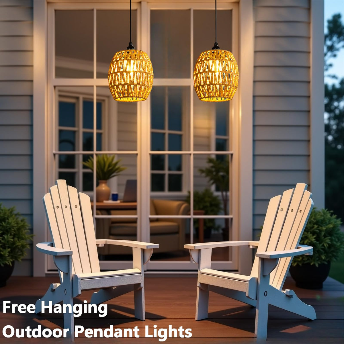 TWINKVILLA waterproof outdoor hanging light boosts patio ambience during rain or shine.
