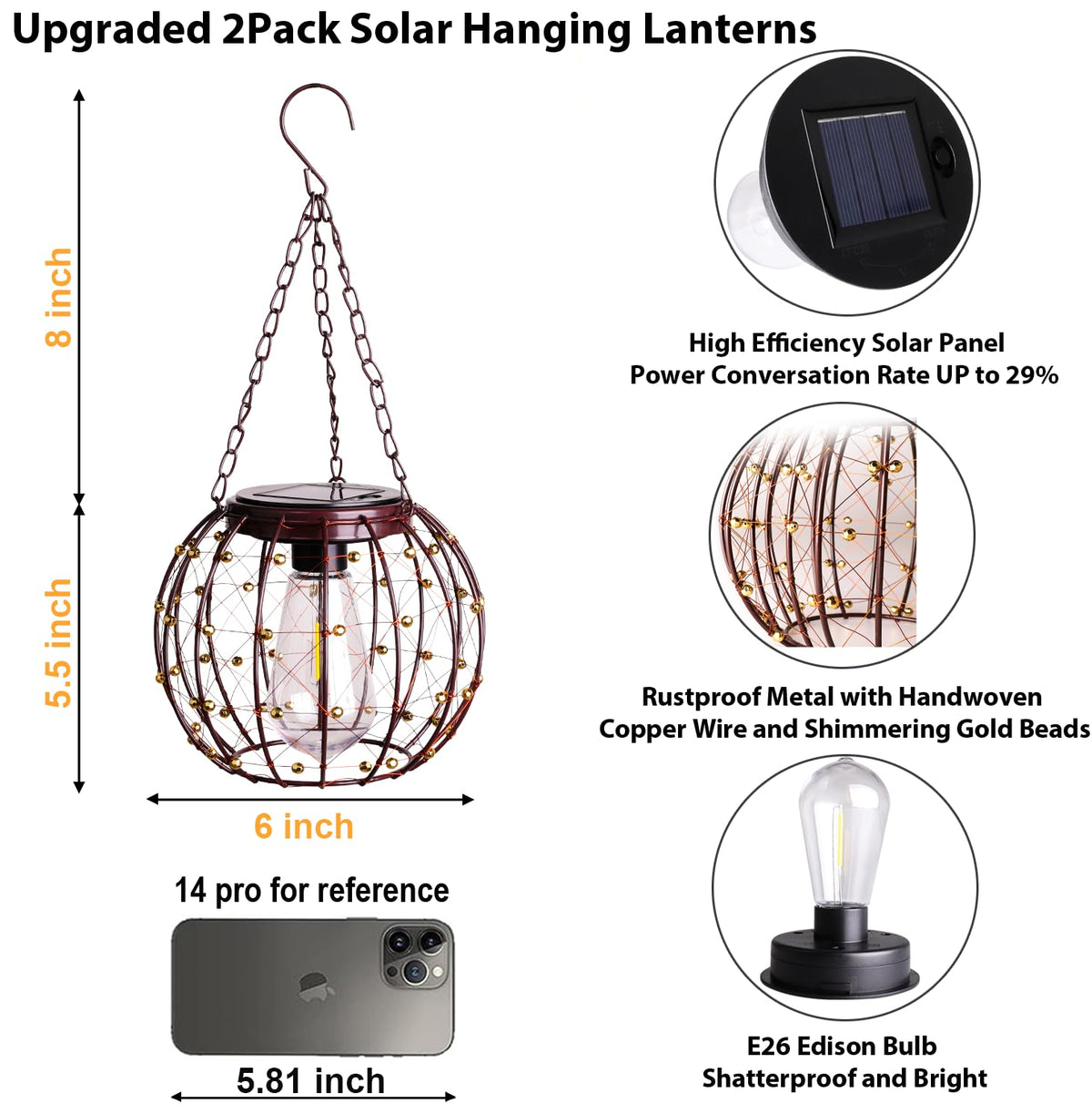 TWINKVILLA weatherproof IP65 solar lantern withstands rain and sun for year-round use.