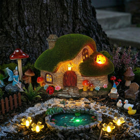 Twinkya fairy garden house window lights brighten outdoor paths at night