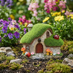 Twinkya mushroom detail garden ornament adds whimsical forest vibe