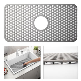 TwinnekYR silicone sink mat front view; protective liner preserves sink surfaces