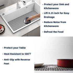 TwinnekYR silicone sink mat texture closeup; durable non-slip surface