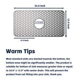 TwinnekYR silicone sink mat top view; heat resistant up to 500°F for hot cookware