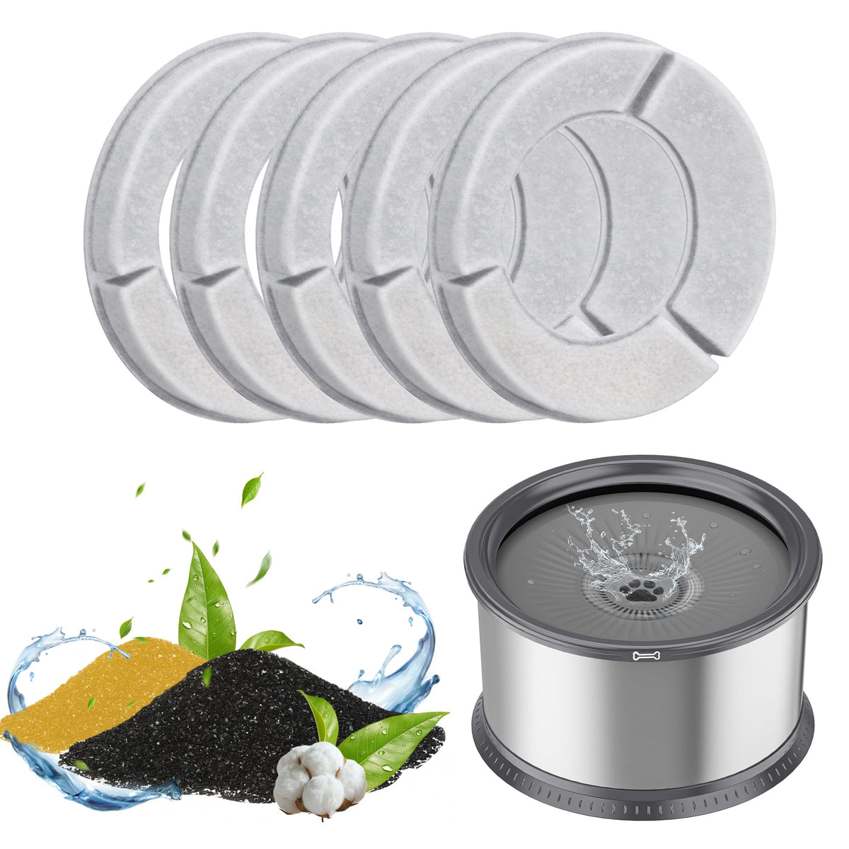 Twinsing 5pc filter pack, individually sealed for freshness.