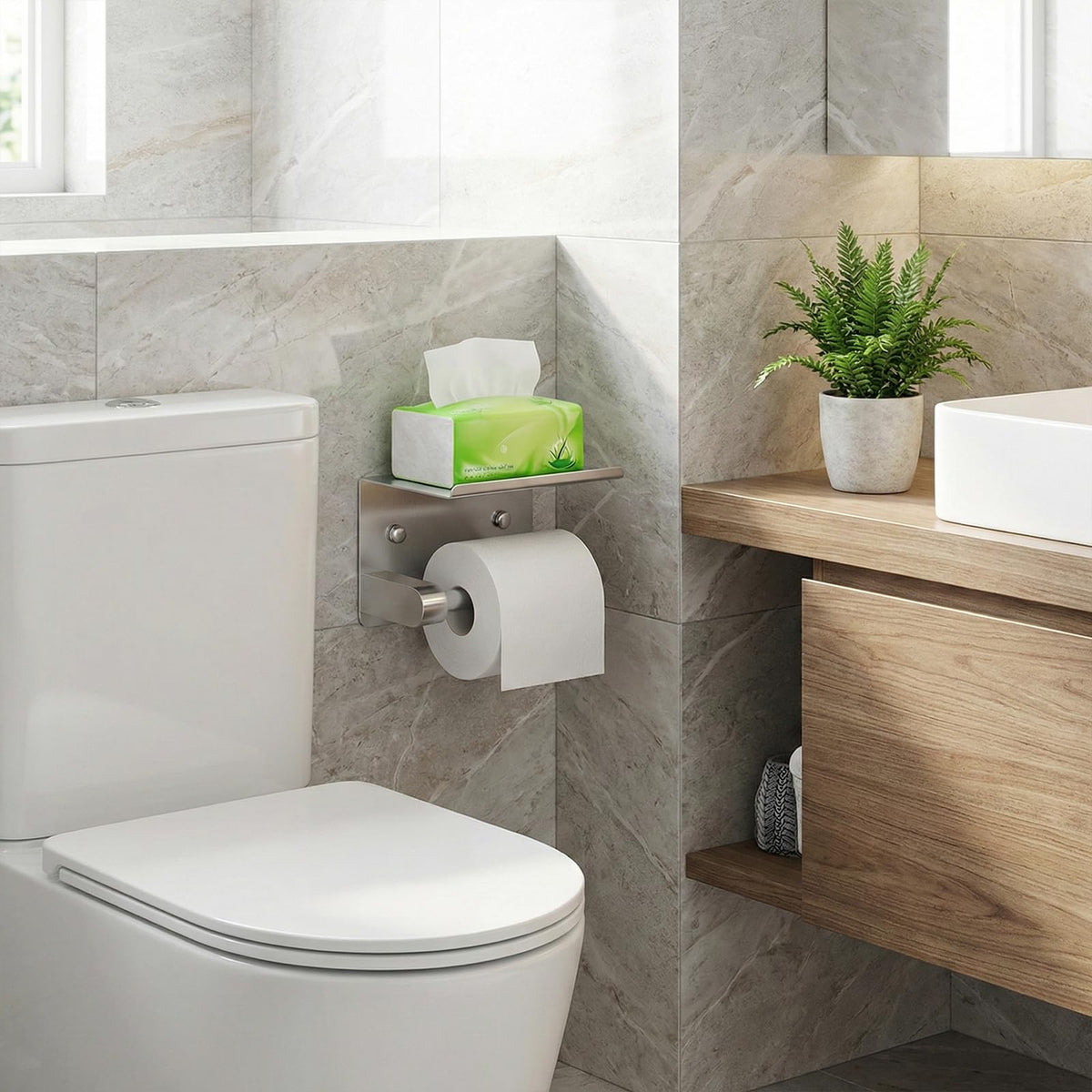 Twirobt modern minimalist finish complements various bathroom styles