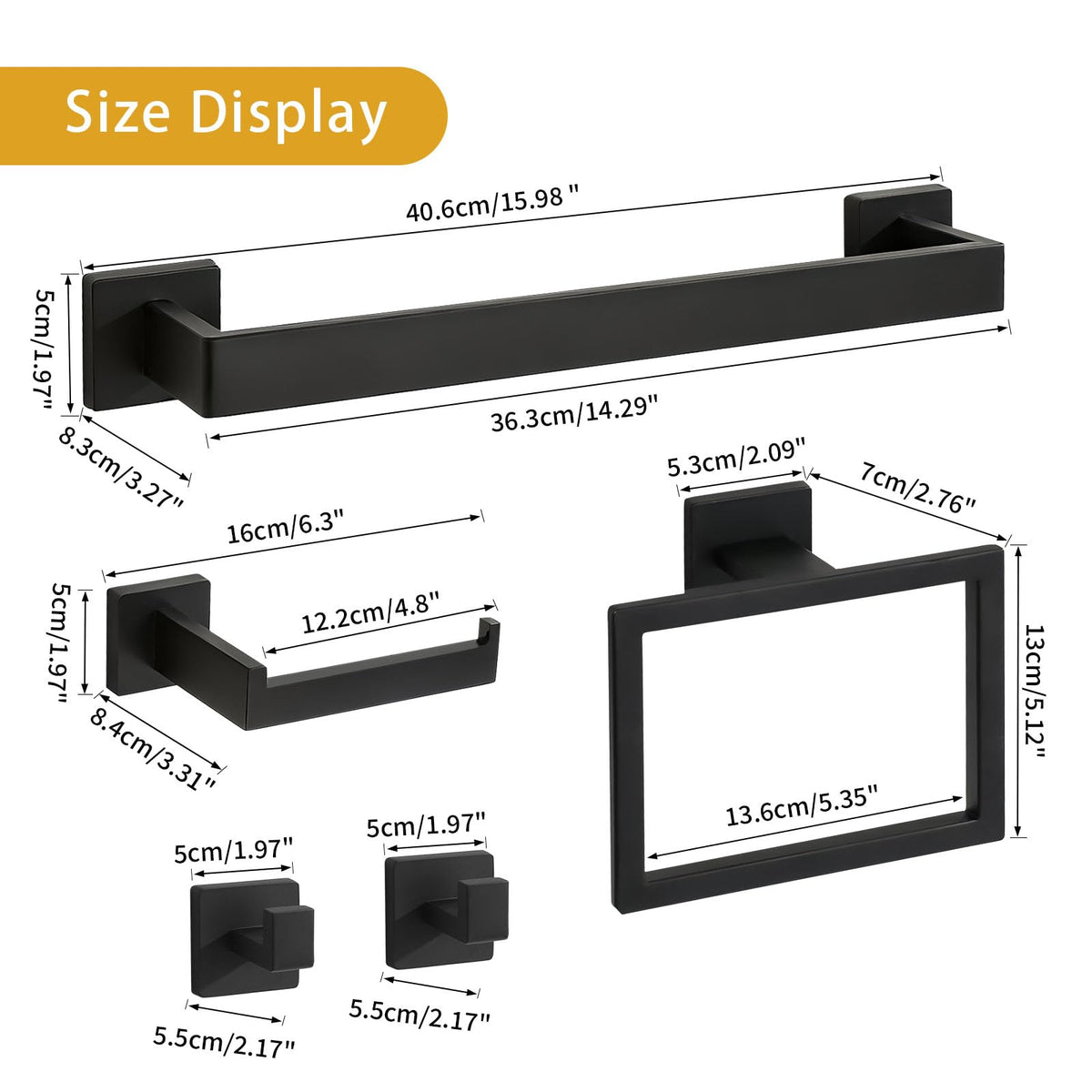 Twirobt matte black toilet paper holder for organized bathrooms