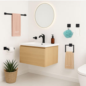 Twirobt towel ring in matte black for quick hand towel access