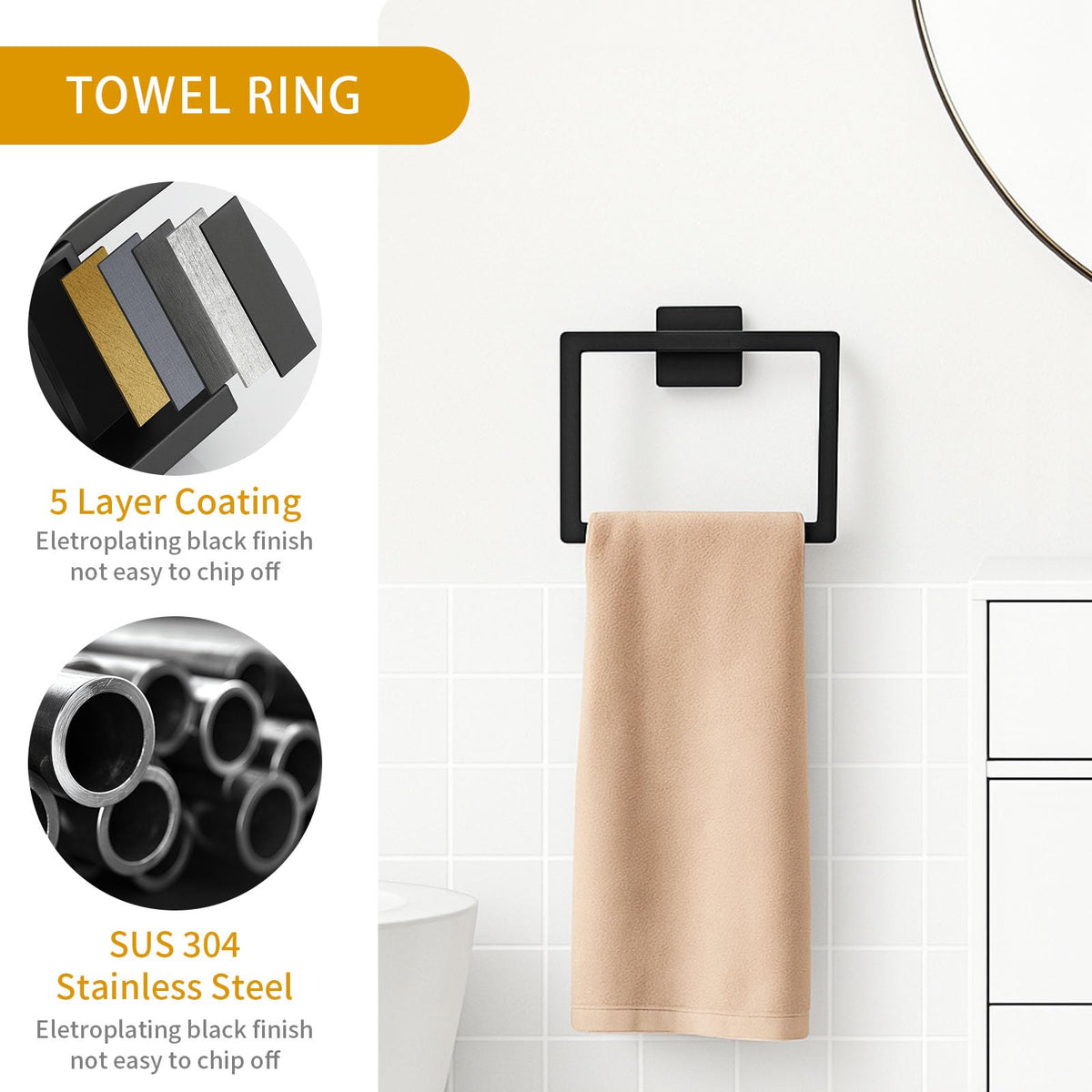 Twirobt wall-mounted hardware with concealed screws for a clean look