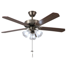 TWLITE 52-inch antique ceiling fan with light base for classic living spaces.