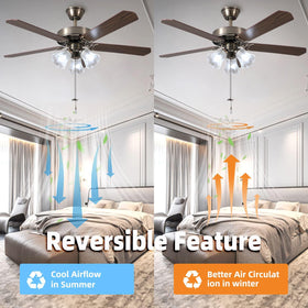 TWLITE reversible blades help circulate air year-round.