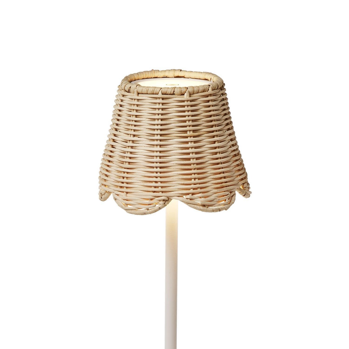 Two's Company compact rattan shade is lightweight for small spaces