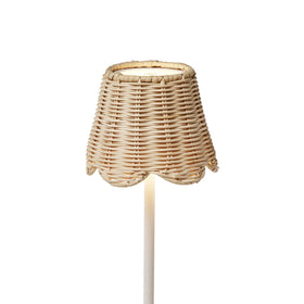 Two's Company compact rattan shade is lightweight for small spaces