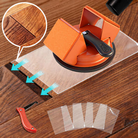 Twostubir floor gap fixer with 45-degree strike for precise plank alignment