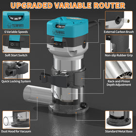 TwoWin TWOWIN Router Tool 110V motor for robust cutting performance.