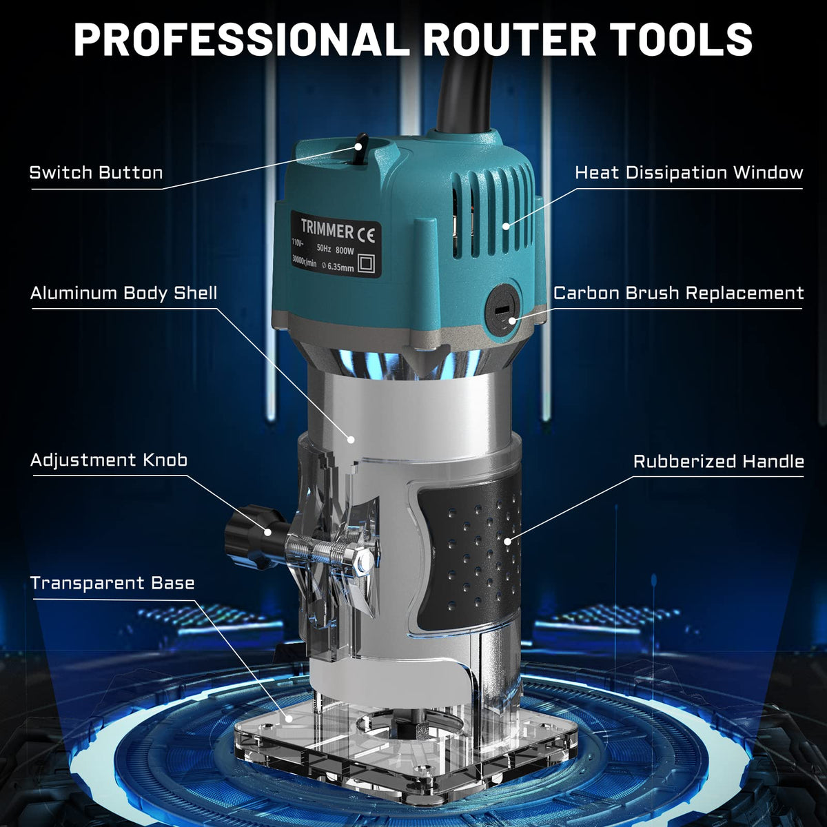 TwoWin Router Tool 800W motor powers tough cuts with control