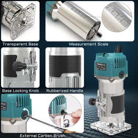 TwoWin Router Tool aluminum base provides stable, accurate routing