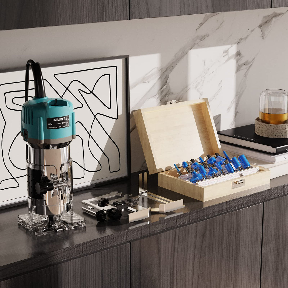 TwoWin Router Tool guides and wrenches included for setup