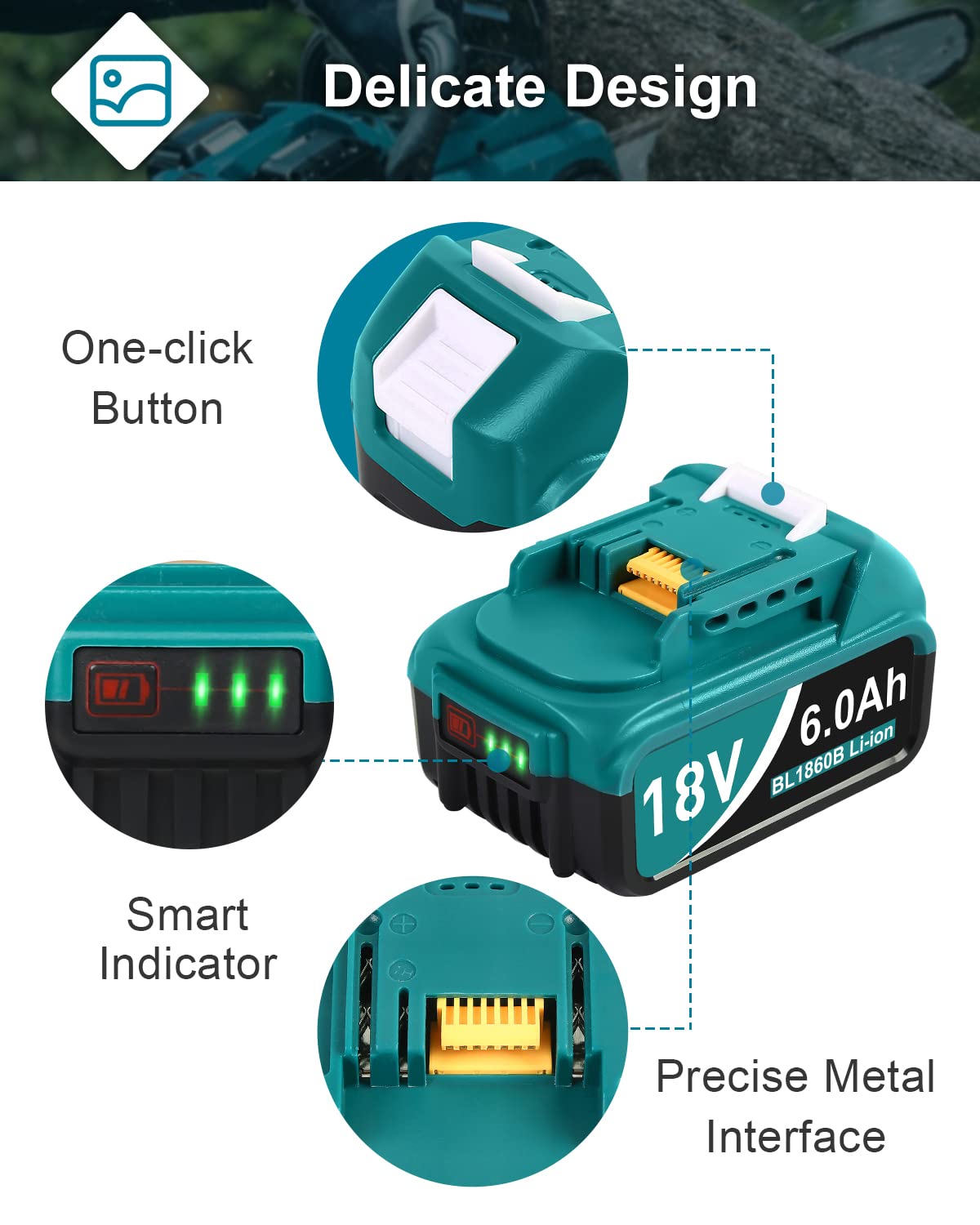 Twupixy battery with LED indicator for quick power checks.