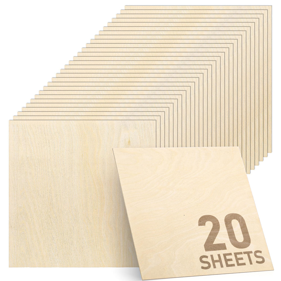 TX liteart Baltic Birch plywood 11.8 x 11.8 inch sheets for laser cutting and engraving.