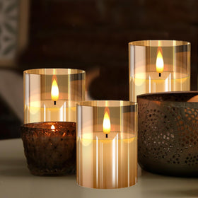 Tyawon flameless candle in wedding decor with warm flicker.