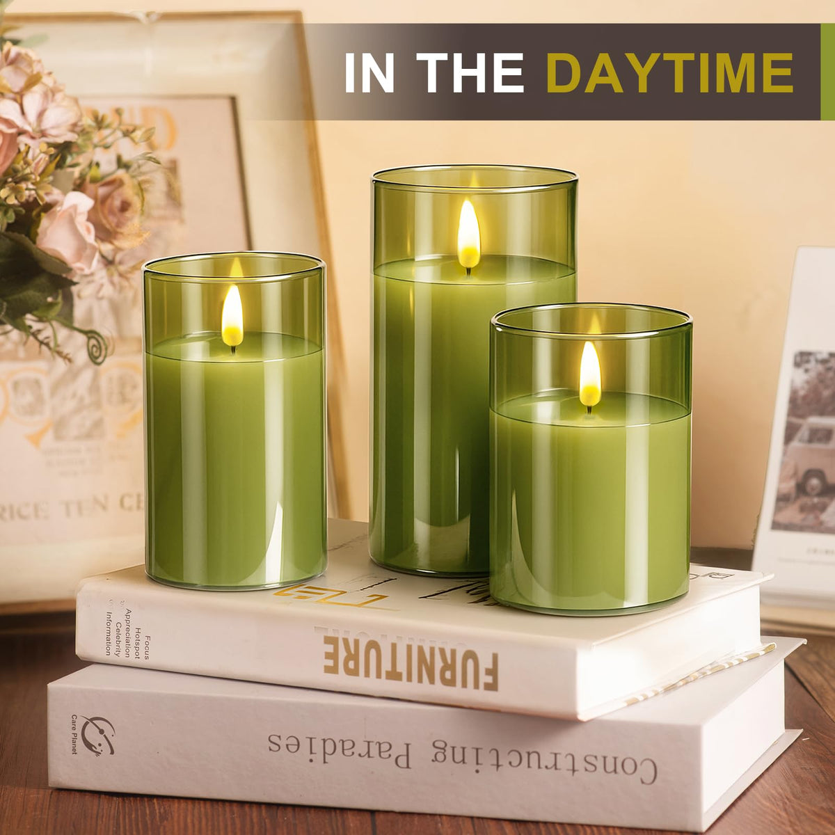 Tyawon real-wax-look flameless candles create warm, realistic ambience
