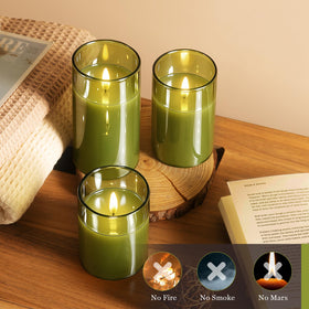Tyawon warm amber flame candles provide cozy mood lighting