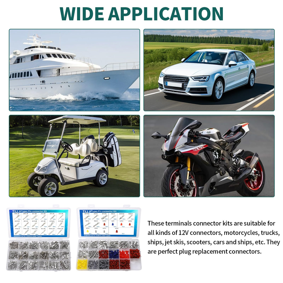 TYJ automotive electrical kit supports professional or DIY projects.