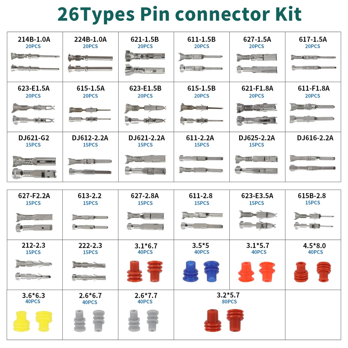 TYJ 8-type waterproof seals for weatherproof automotive connections.